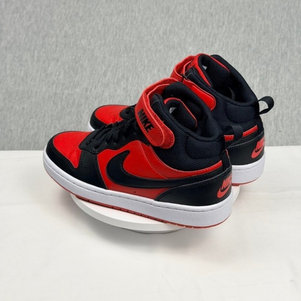 Nike Court Borough Mid 2 GS Bred Red Black Sneakers CD7782-602 Size 5Y BNIB - Picture 9 of 11